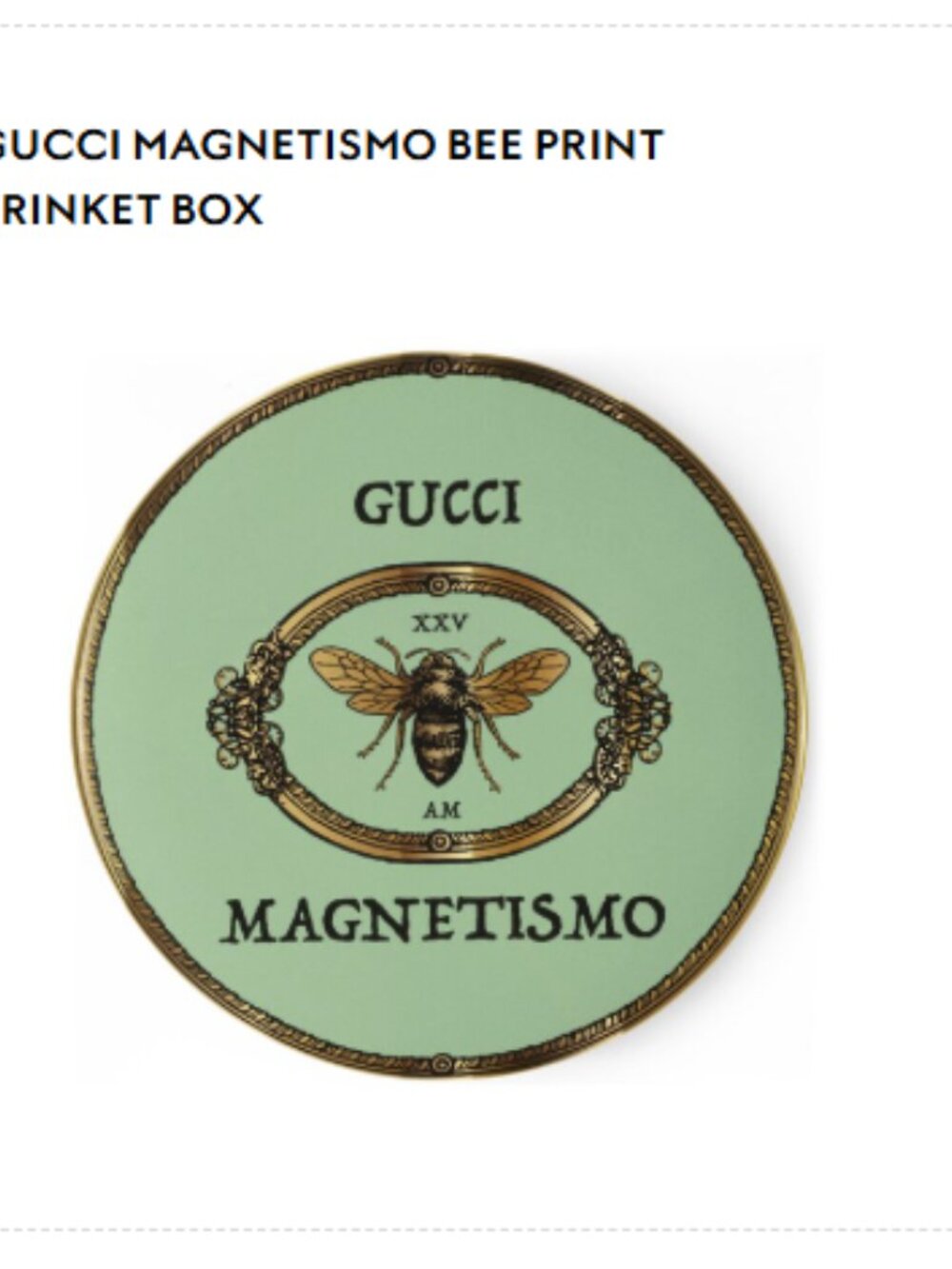 Gucci "Magnetismo Bee Print Trinket Box"